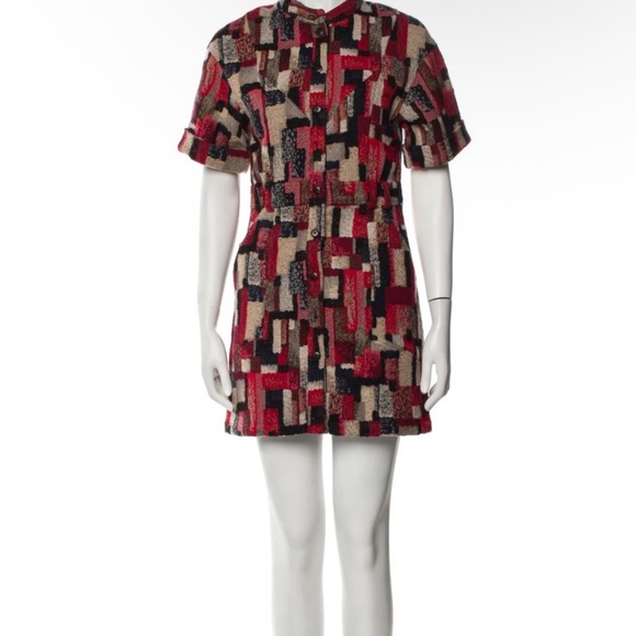 Sezane Paulette Robe Dress in Jacquard Multicolor - Picture 3 of 5
